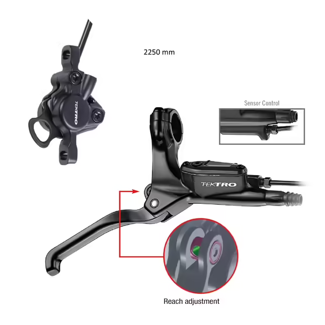 Kit frein hydraulique tektro hd-e350 2250mm pour velocargo longtail r500 e